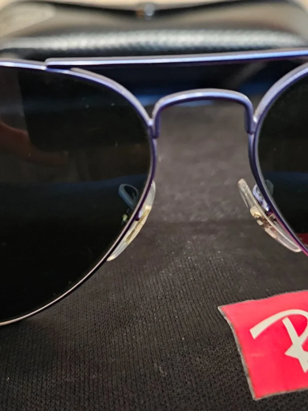 Ray-Ban 3025B BLUE Frame Aviator Sunglasses w/Case-RARE- {#811-6}